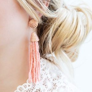 Peach/light pink Tassel Earrings